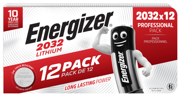 Energizer Lithium CR2032 Coin Cell Pack of 12